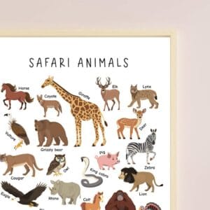 safari animal wall art for nursery