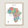 Africa Map Printable colorful educational wall art