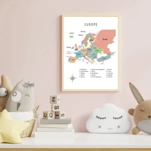 large Europe map printable poster