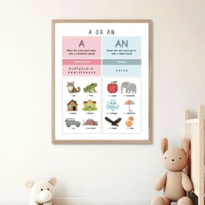 Vowels and Consonants Chart for preschool classroom