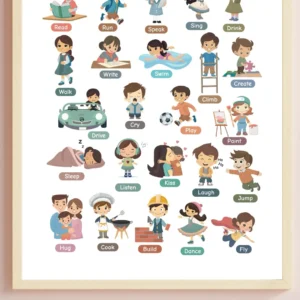 homeschool action words educational poster