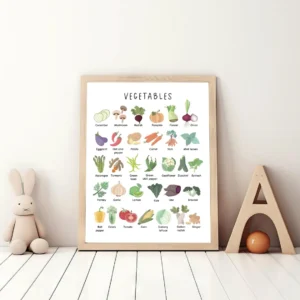 Montessori vegetable wall decor for nursery