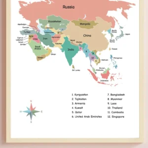 Asia wall art for classroom geography