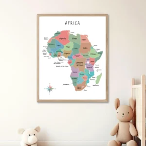 Africa map poster for homeschool learning