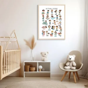 back to school educational action words print