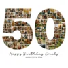 50th Birthday Collage number 50 Canva template