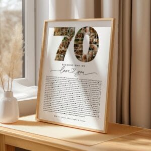 Personalized photo collage for 70th birthday