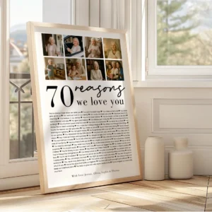 Alternative view of 70 Reasons We Love You Photo Collage, Birthday Gift (Canva Template)