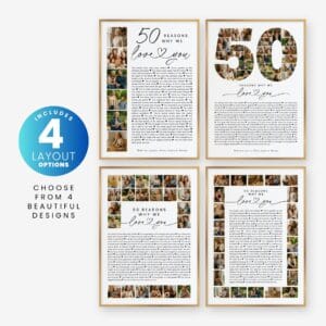 50th birthday photo collage printable template