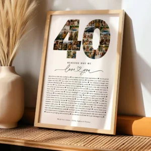 40 Reasons Why We Love You Printable Gift