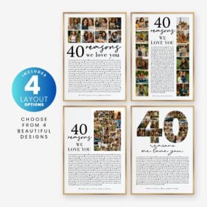 40th Birthday Photo Collage Poster