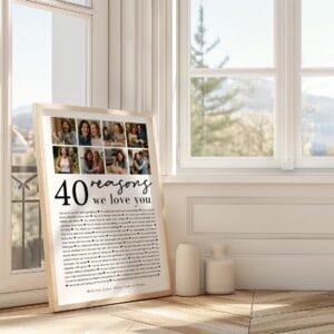 Personalized 40th birthday photo collage