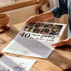 Milestone birthday photo collage gift