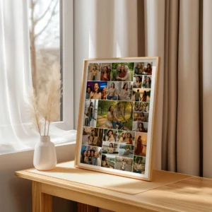 Printable Photo Collage Template grid poster