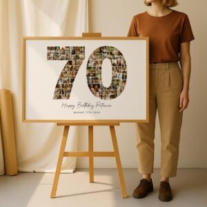 70th Birthday Photo Collage Template, EDITABLE 70th Birthday Gift Photo Collage, Personalized 70th Birthday Gift for Grandma Grandpa70th Birthday Photo Collage Template - Image 6