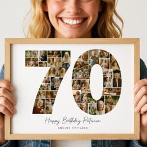 70th Birthday Photo Collage Template, EDITABLE 70th Birthday Gift Photo Collage, Personalized 70th Birthday Gift for Grandma Grandpa70th Birthday Photo Collage Template - Image 7