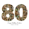80th Birthday Photo Collage number 80 Canva template