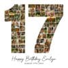17th Birthday Photo Collage Template teen girl gift