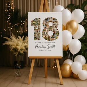 18th Birthday Photo Collage Template, Teen Gift (Canva Editable, Digital Download) - Image 3