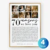70 Reasons We Love You photo collage Canva template