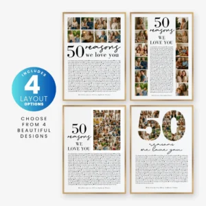 50 Reasons We Love You Canva Template