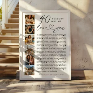 40 Things We Love About You Photo Gift