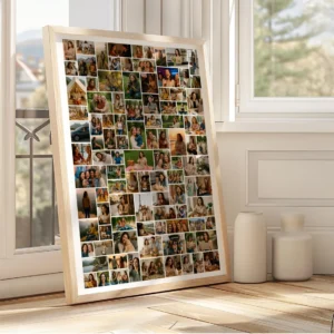 Family memory photo grid template