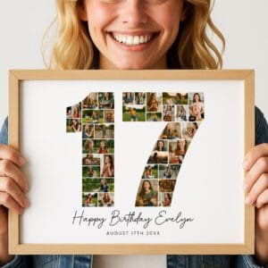 17th Birthday Photo Collage Template, Teen Girl Gift (Canva Editable) - Image 7
