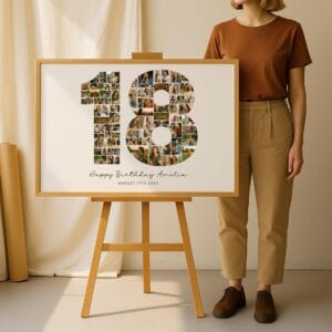 18th Birthday Photo Collage Template, Teen Gift (Canva Editable, Digital Download) - Image 5
