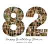 82nd Birthday Photo Collage number 82 Canva template