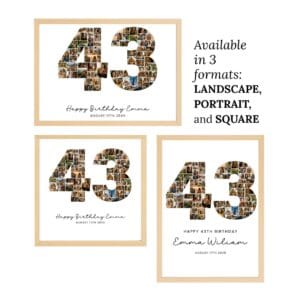 Alternative view of 43rd Birthday Photo Collage Template, Custom Number Gift (Canva Template)