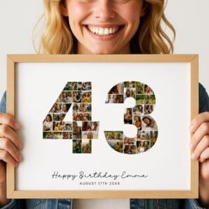 43rd Birthday Photo Collage Template, Custom Number Gift (Canva Template) - Image 3
