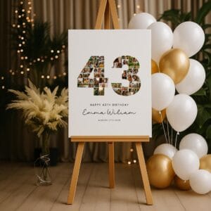 43rd Birthday Photo Collage Template, Custom Number Gift (Canva Template) - Image 4