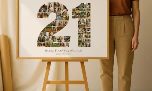 21st Birthday Photo Collage Template, Personalized Gift for Her (Canva) - Image 5