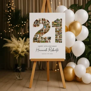 21st Birthday Photo Collage Template, Personalized Gift for Her (Canva) - Image 4