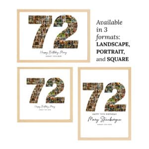 72nd Birthday Photo Collage Template, Canva Template (Digital Download) - Image 3