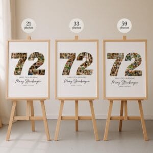 72nd Birthday Photo Collage Template, Canva Template (Digital Download) - Image 4