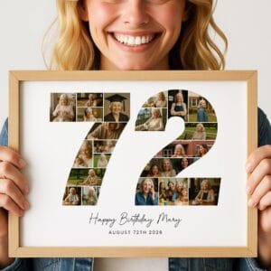 72nd Birthday Photo Collage Template, Canva Template (Digital Download) - Image 5