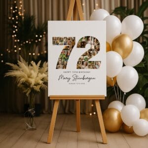 72nd Birthday Photo Collage Template, Canva Template (Digital Download) - Image 6