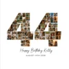 44th Birthday Collage number 44 Canva template