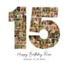 15th Birthday Collage Template Canva design for personalized birthday gift