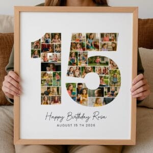 15th Birthday Photo Collage Template, Custom Canva Gift (Digital Download) - Image 8