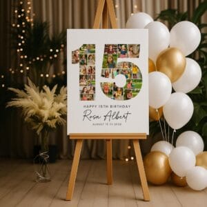 15th Birthday Photo Collage Template, Custom Canva Gift (Digital Download) - Image 7