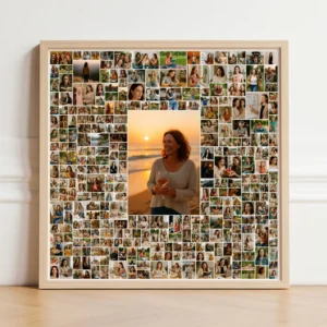 300 photo collage with large center photo
