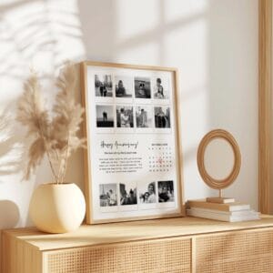 Personalized anniversary calendar for couples