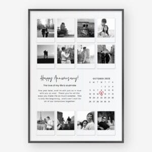 Anniversary Photo Calendar with 12 couple photos