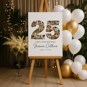 25th Birthday Photo Collage Gift, Editable Template (Digital Download) - Image 7