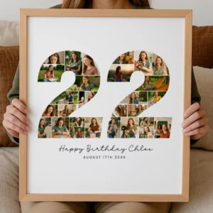 22nd Birthday Photo Collage Template, Custom Number Gift (Canva Template) - Image 8