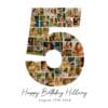 5th Birthday Photo Collage number 5 Canva template
