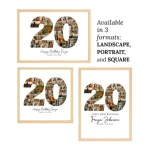 20th Birthday Photo Collage Template, Number 20 Collage, Personalized 20th Birthday Gift, 20th Collage, Custom Gift for Her, 20th Birthday - Image 5